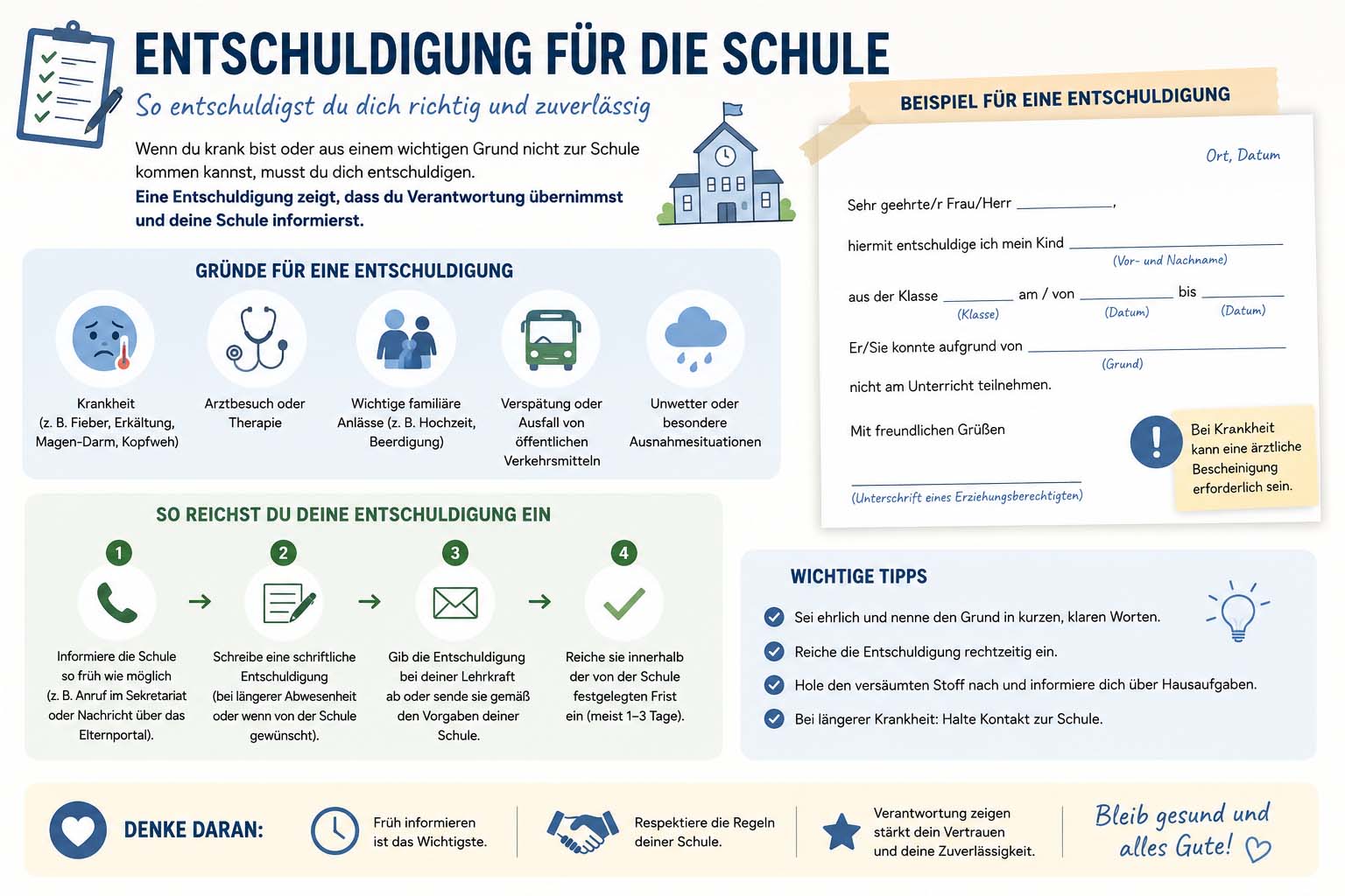 entschuldigung für die schule
