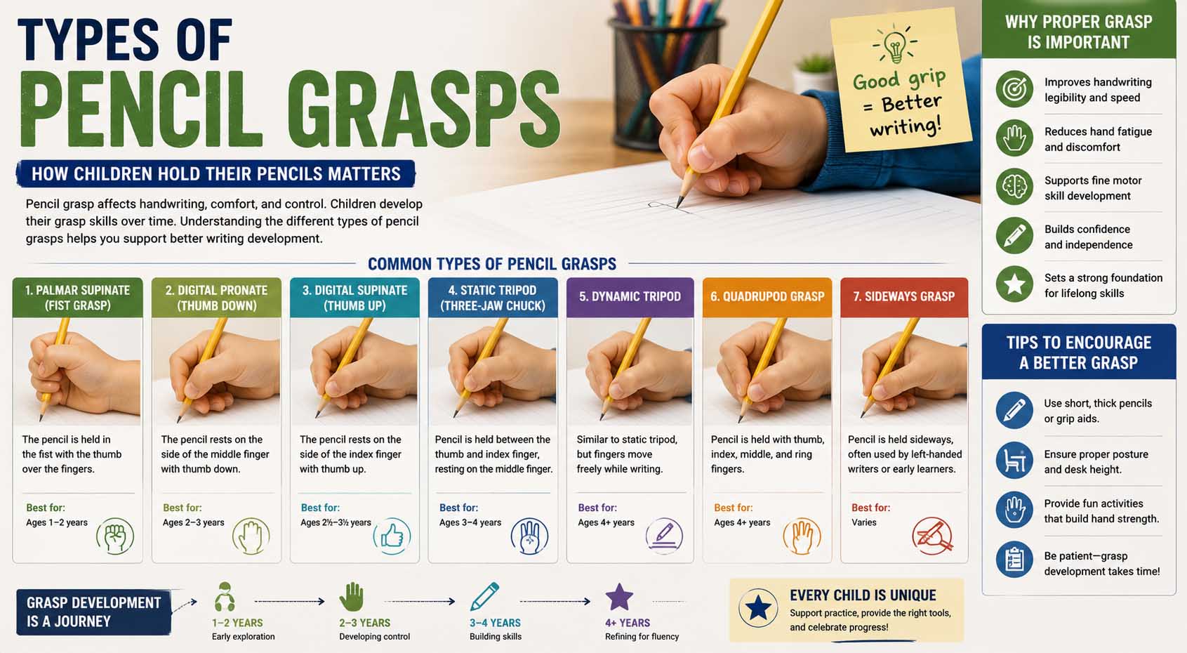 types of pencil grasps